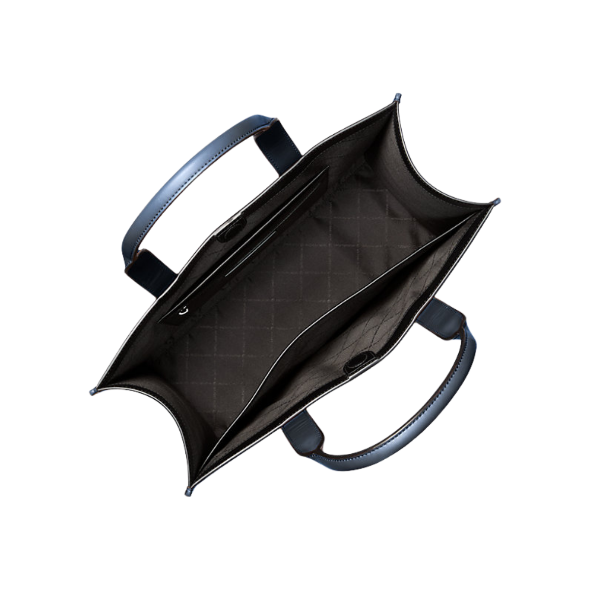 Michael Kors Cooper Logo Embossed Pebbled Leather Tote Bag Navy