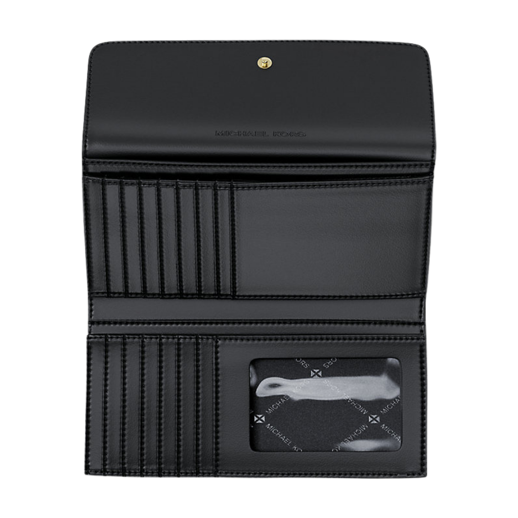 Michael Kors Jet Set Large Logo Trifold Wallet Black