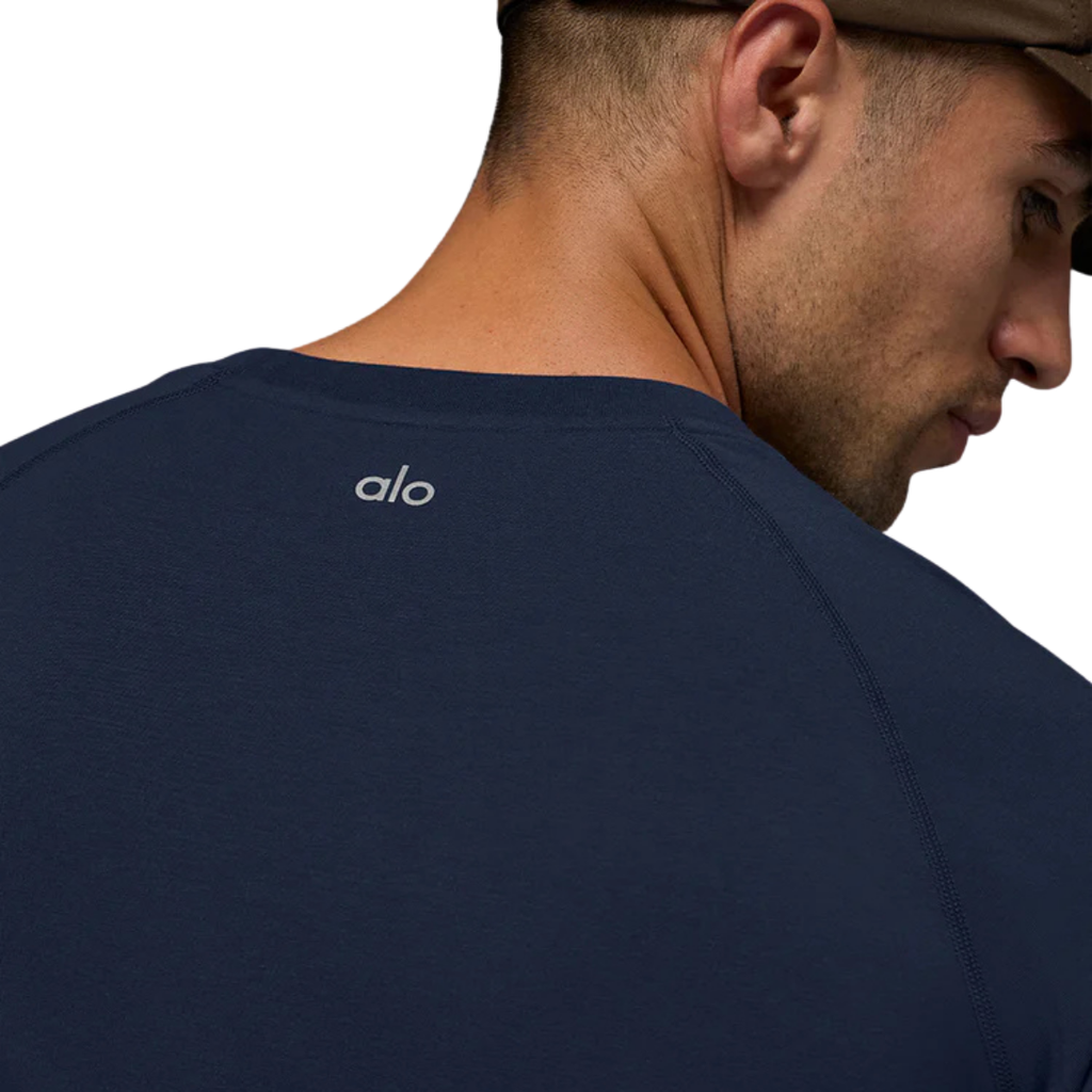 Alo Yoga Vapor Crewneck Short Sleeve Navy