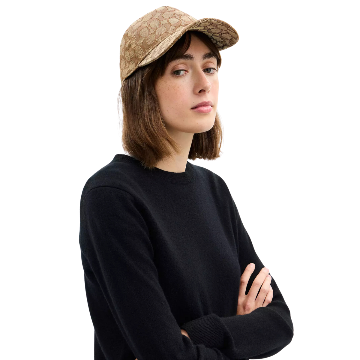 Coach Signature Jacquard Baseball Hat Tan