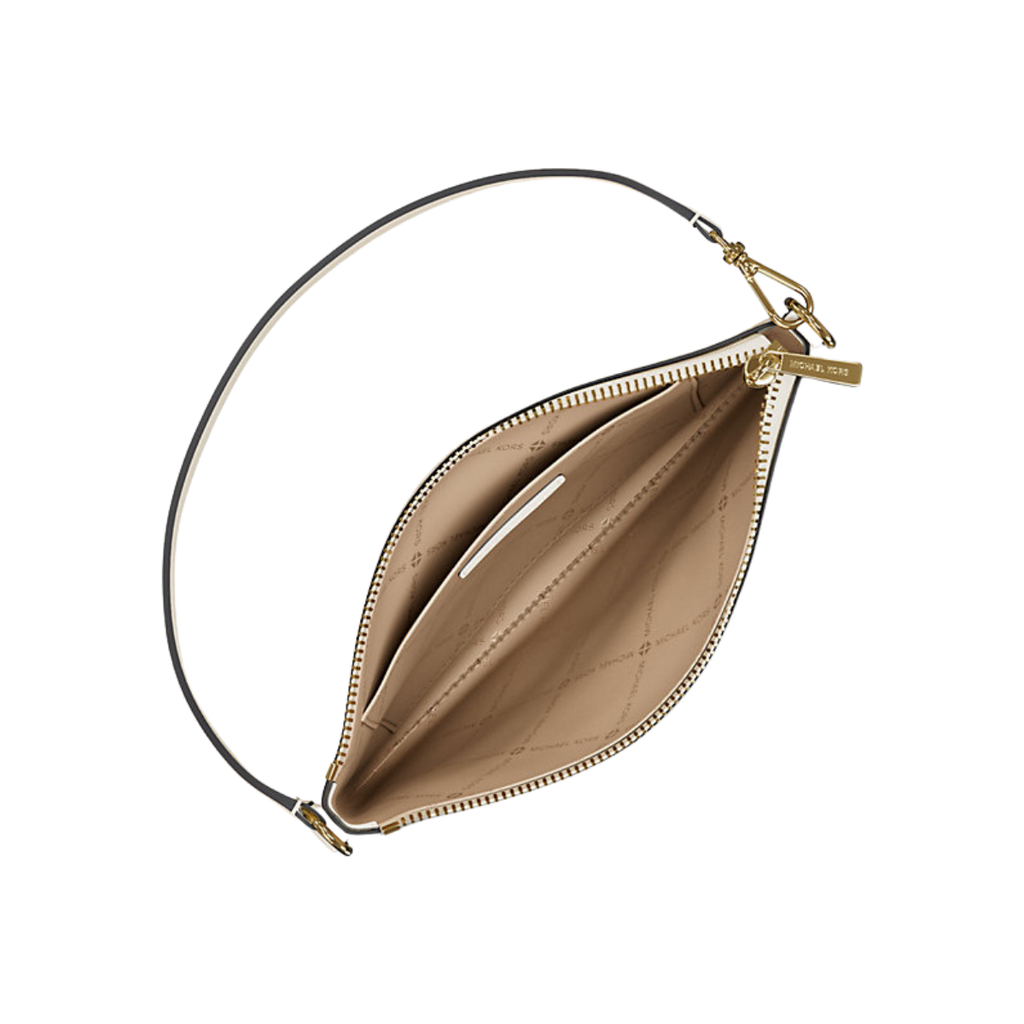 Michael Kors Jet Set Small Signature Logo Convertible Wristlet Lt Crm Brown