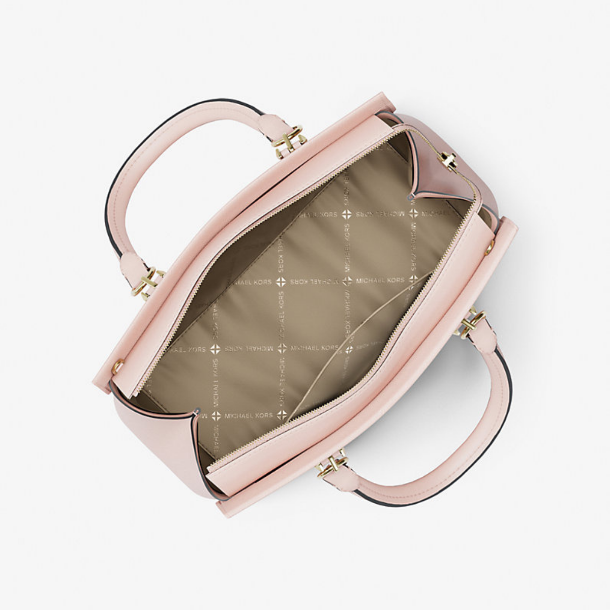 Michael Kors Marilyn Medium Saffiano Leather Satchel Powder Blush