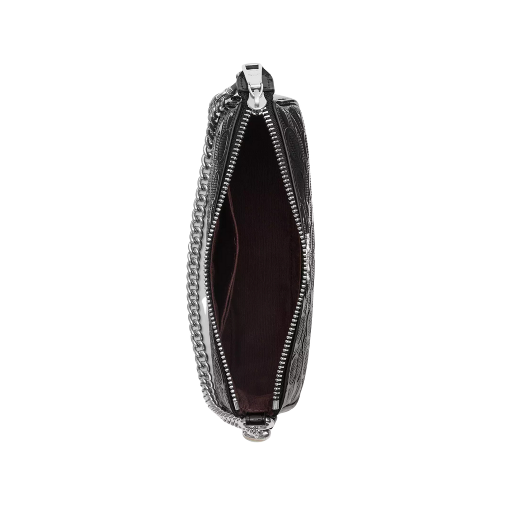 Coach Nolita 19 In Signature Leather With Heart Charm Silver Black