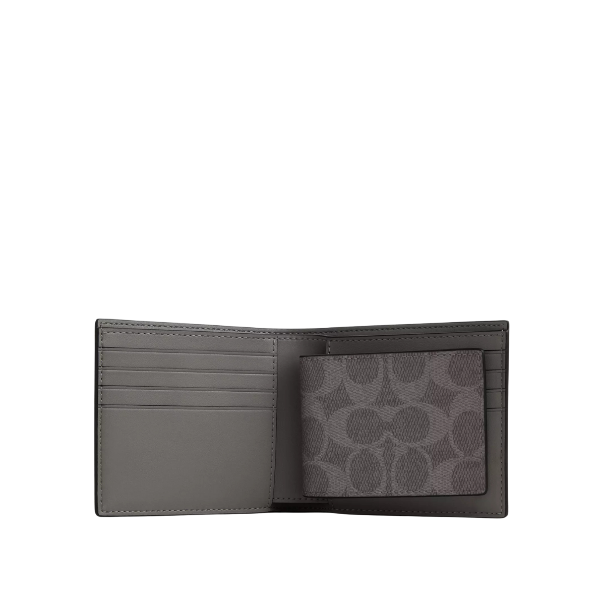 Coach 3-In-1 Wallet In Signature Canvas With Patches Grey Multi