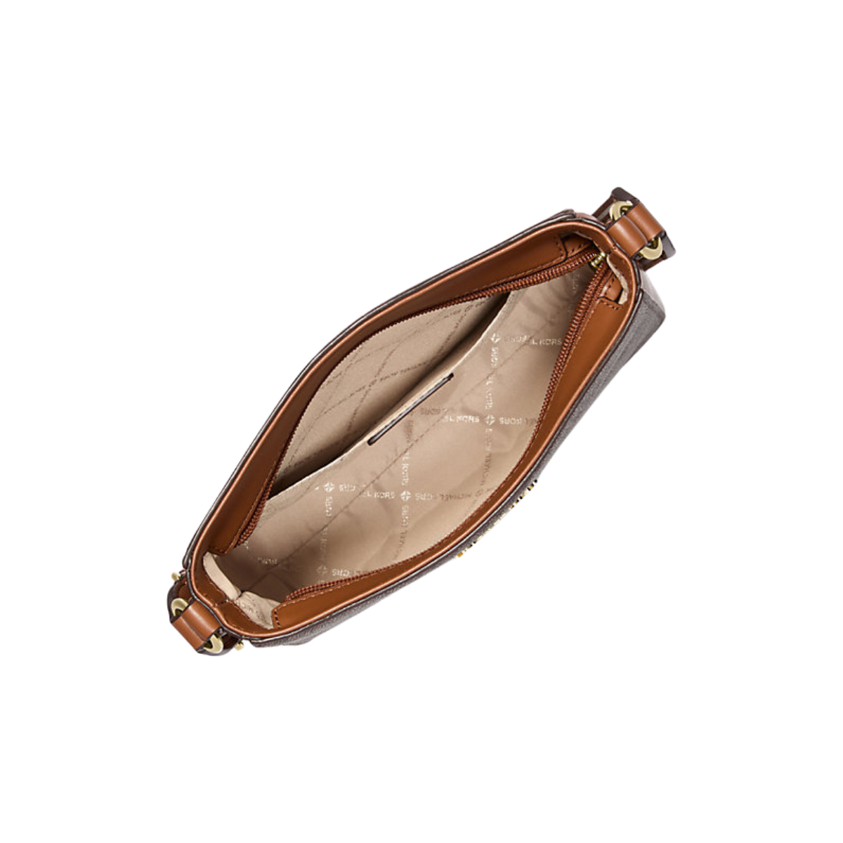 Michael Kors Jet Set Small Signature Logo Crossbody Bag Powder Brown