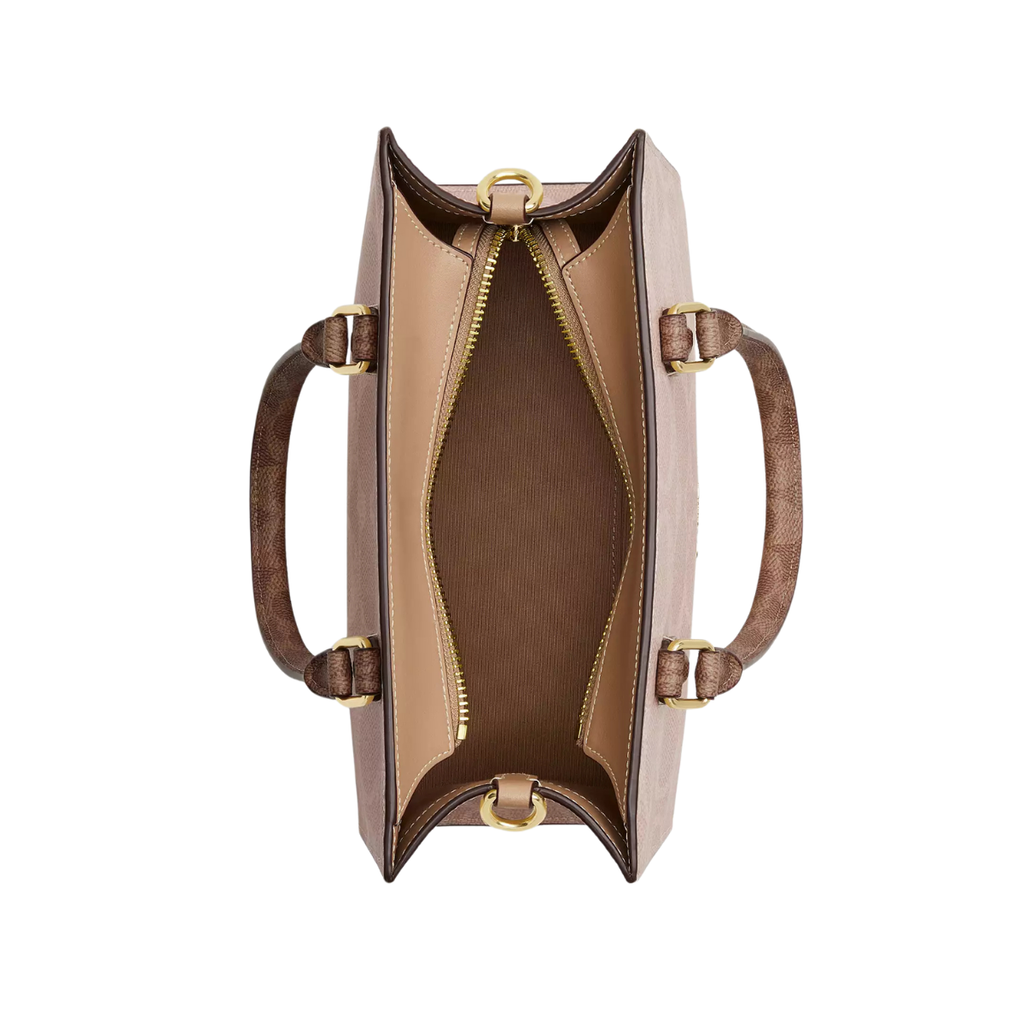 Coach Maggie Small Tote Bag In Signature Canvas Gold Sand Tan