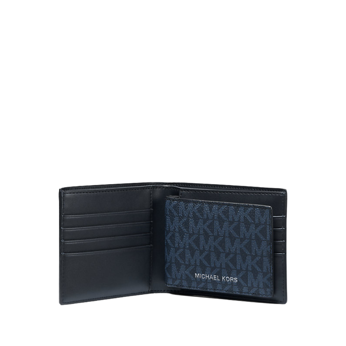 Michael Kors Cooper Logo Billfold Wallet With Passcase Admrl Plblue