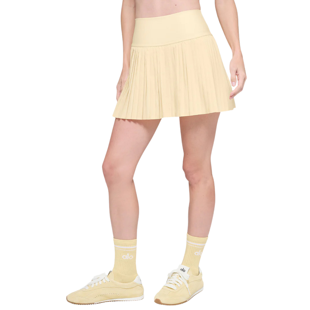 Alo Yoga Unisex Half-Crew Throwback Sock Candlelight Yellow White