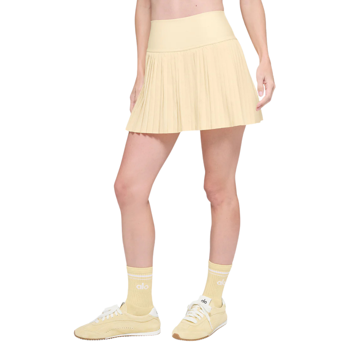 Alo Yoga Unisex Half-Crew Throwback Sock Candlelight Yellow White