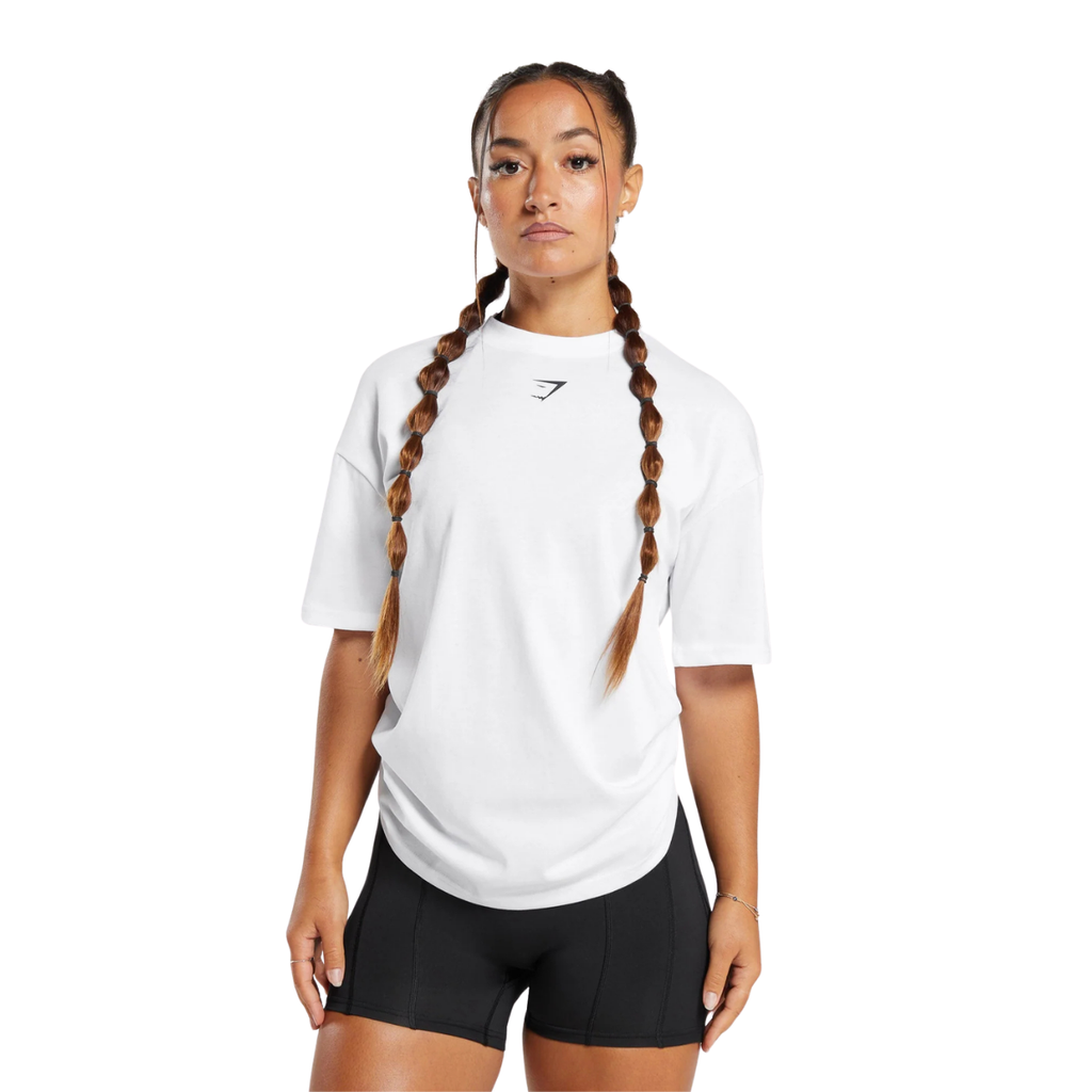 Women's Gymshark Power Oversized T-Shirt White