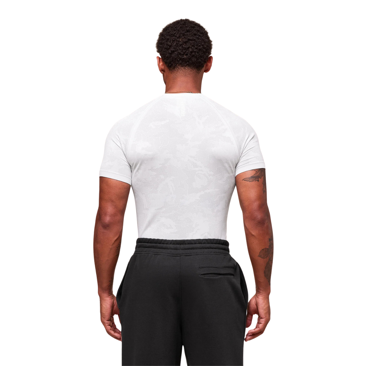 Gymshark Geo Seamless T-Shirt White Light Grey