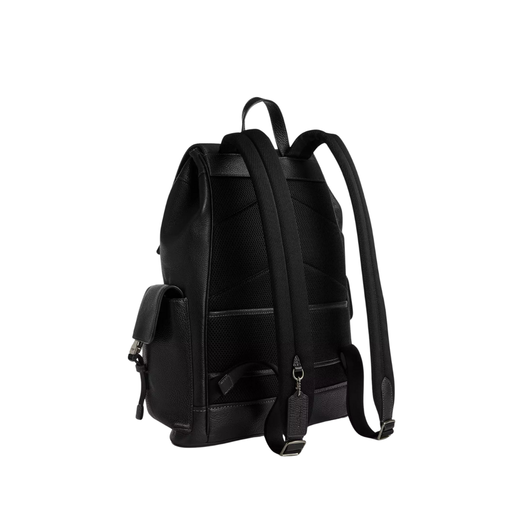 Coach Clark Backpack Pebbled Leather Gunmetal Black