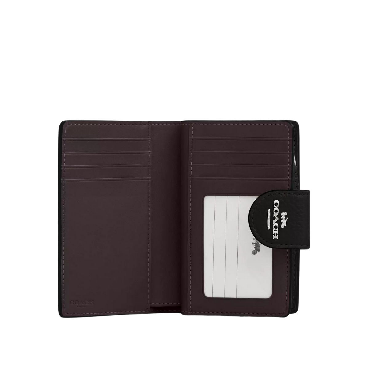 Coach Medium Corner Zip Wallet Silver Black