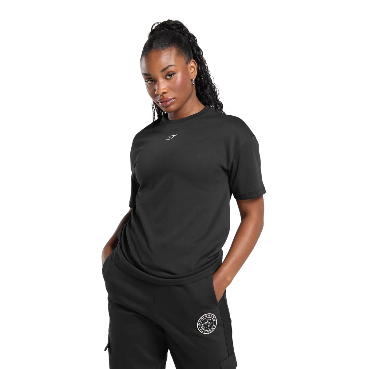 Women's Gymshark Power Oversized T-Shirt Black