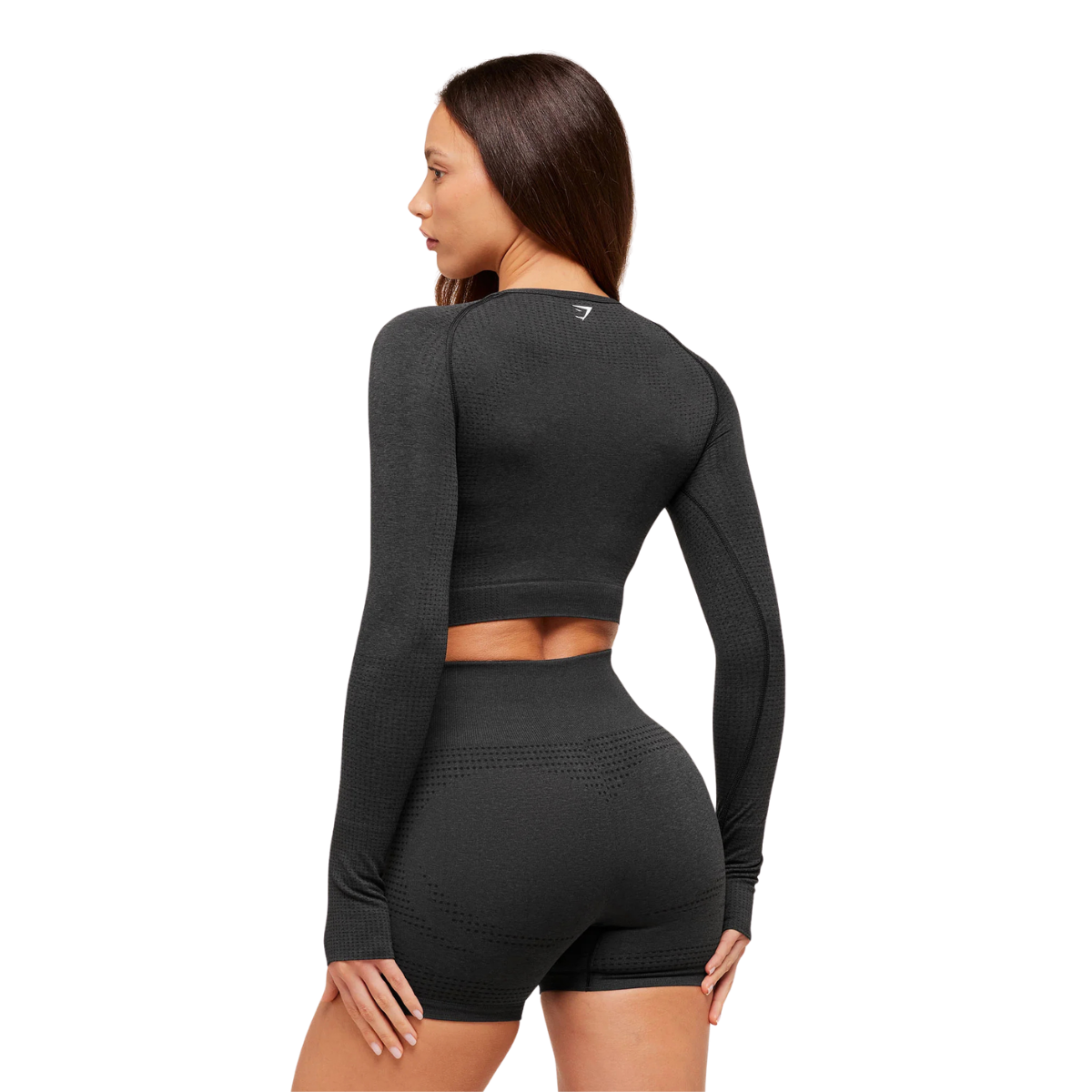 Women's Gymshark Vital Crop Top Black Marl