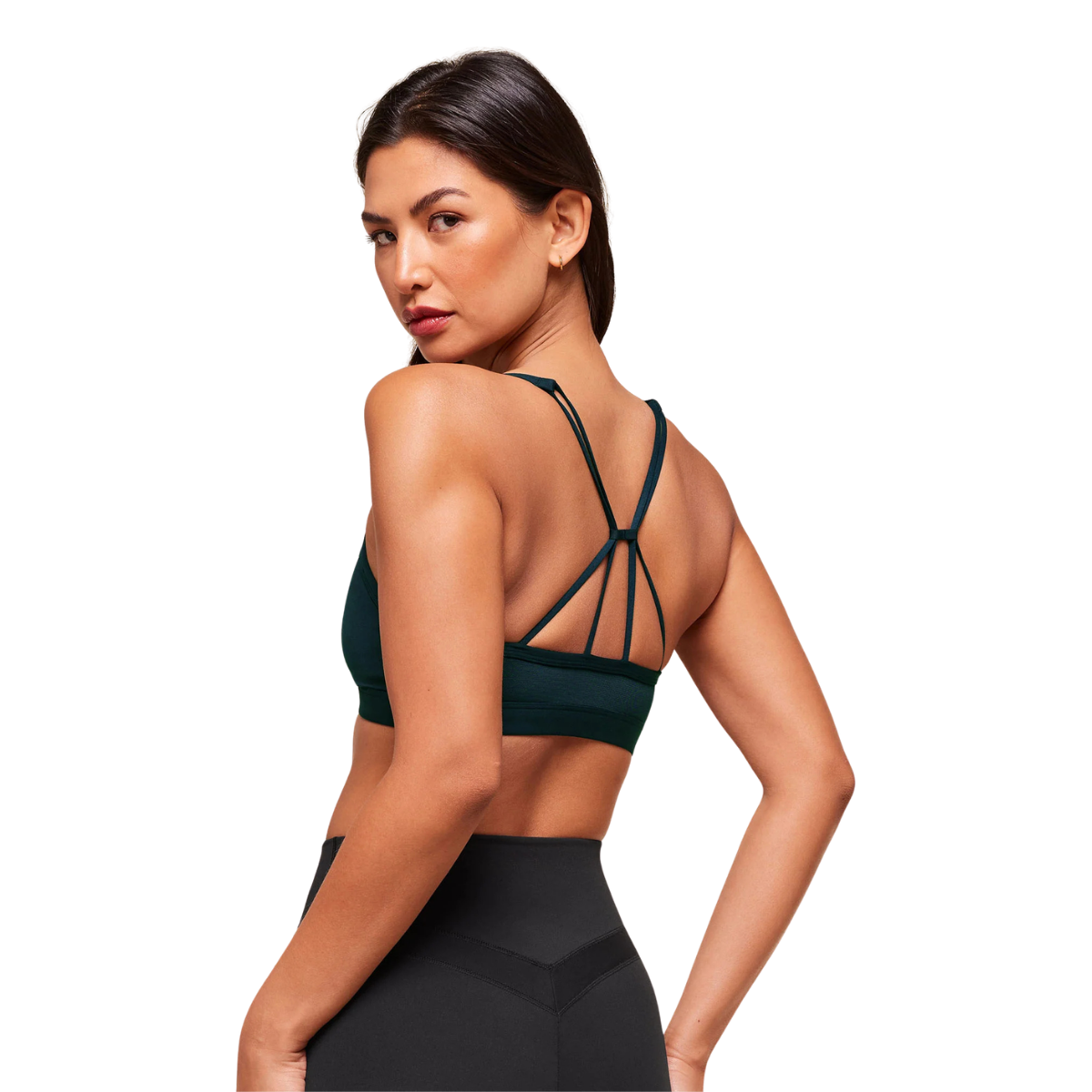 Women's Gymshark Ruched Strappy Sports Bra Deep Petrol Blue