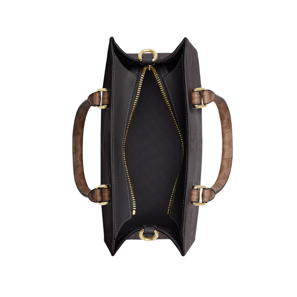 Coach Maggie Small Tote Bag In Signature Canvas Gold Walnut Tan