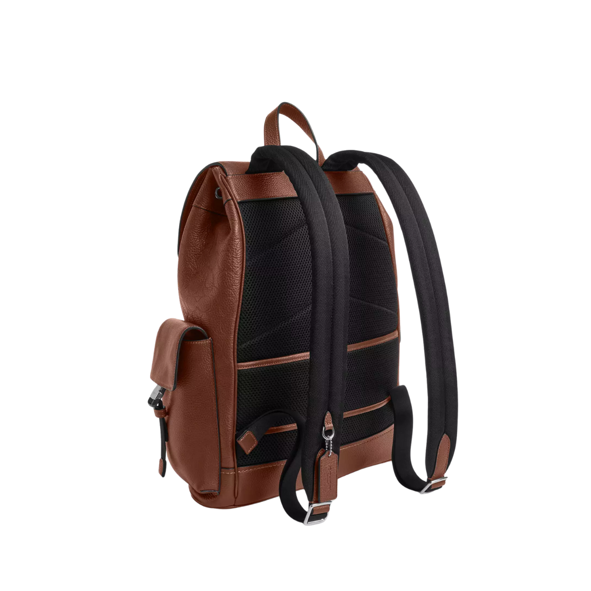 Coach Clark Backpack Signature Leather Silver Vintage Brown