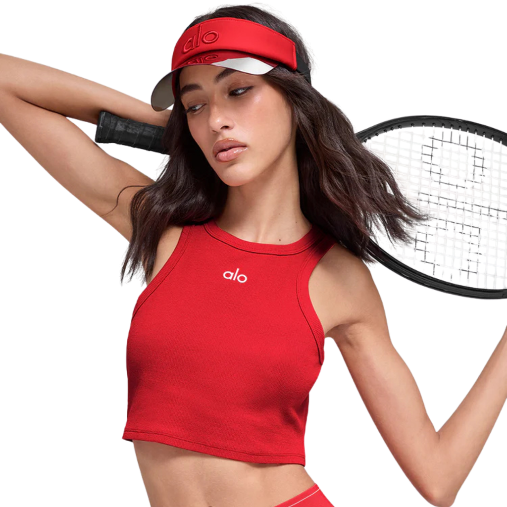 Alo Yoga Women's Aspire Tank Bright Red White
