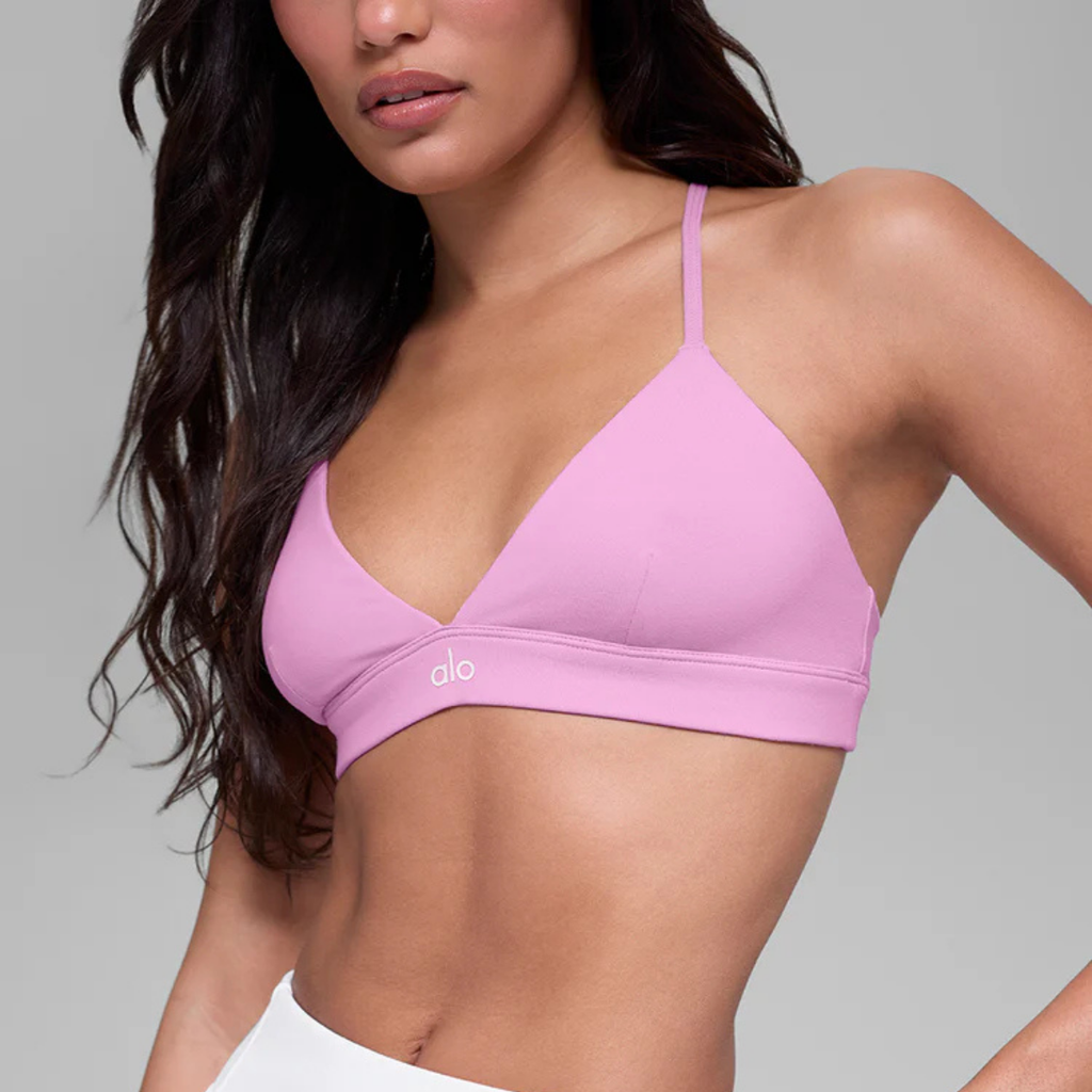 Alo Yoga Women's Splendor Bra Candy Heart Pink White