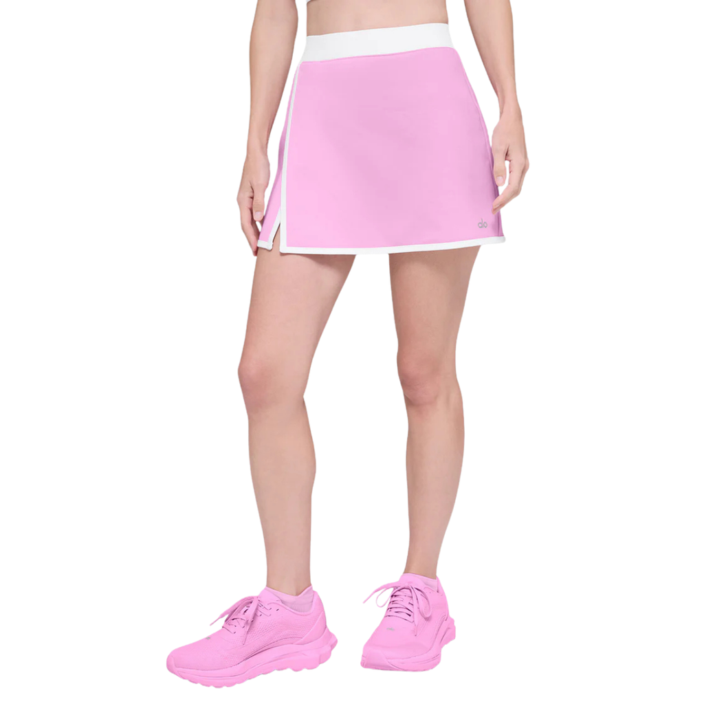 Alo Yoga Women's Airbrush Streamlined Skirt Candy Heart Pink White