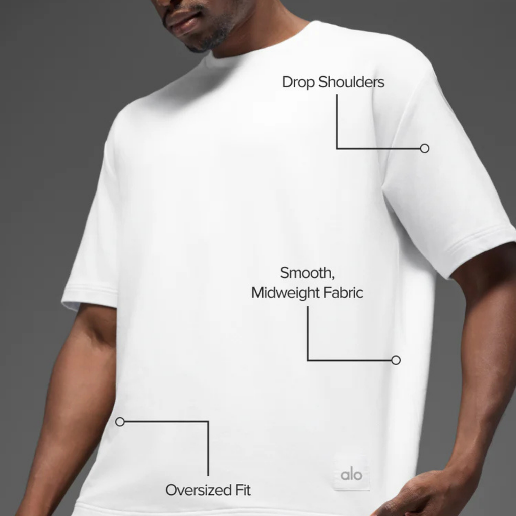 Alo Yoga Double Take Short Sleeve White