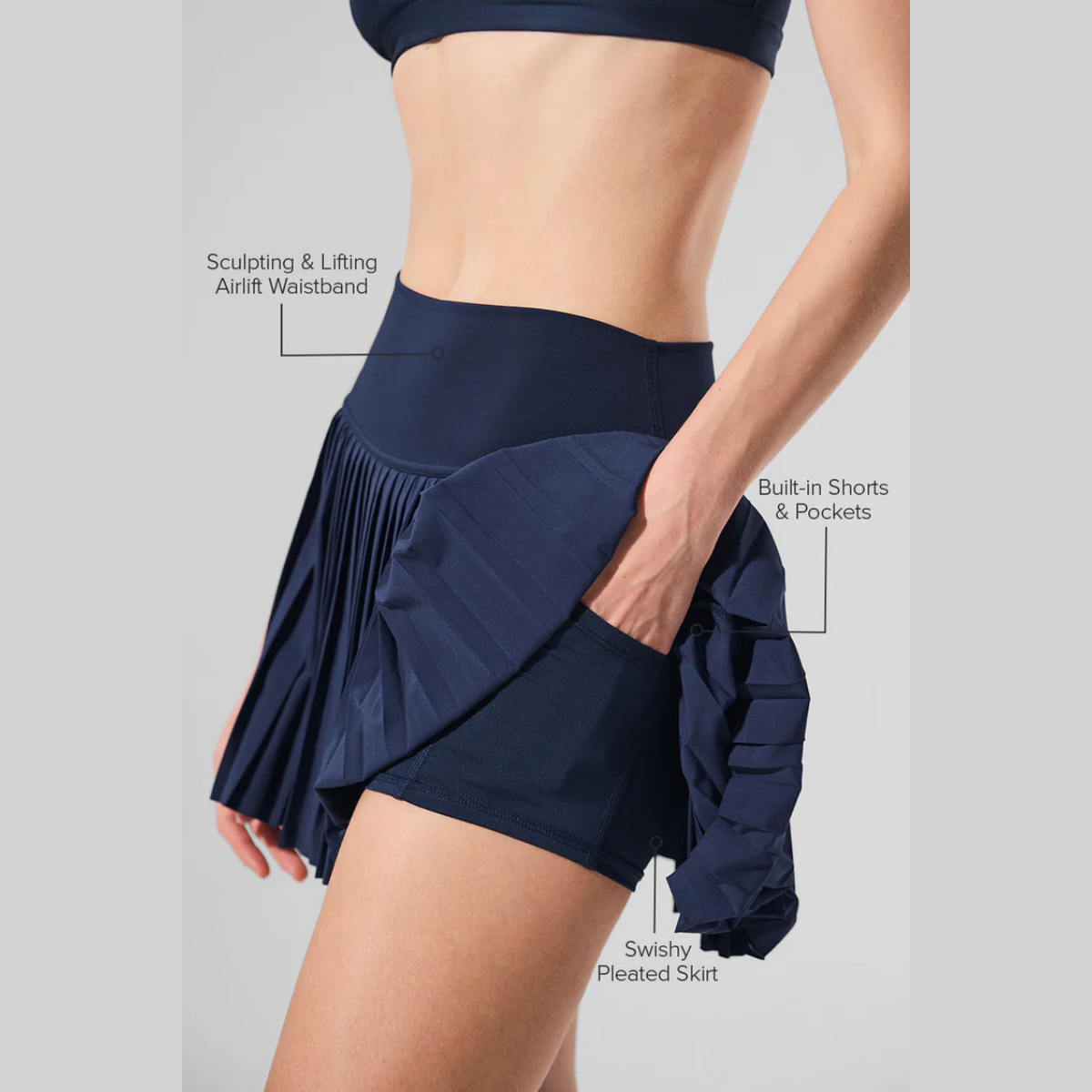 Alo Yoga Women's Grand Slam Tennis Skirt Navy