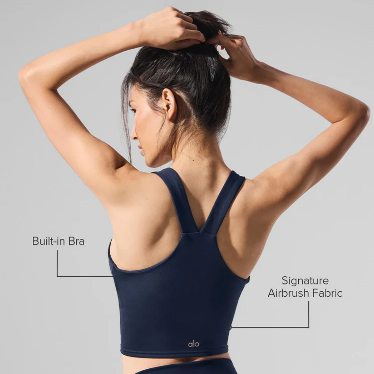Alo Yoga Women's Airbrush Real Bra Tank Navy