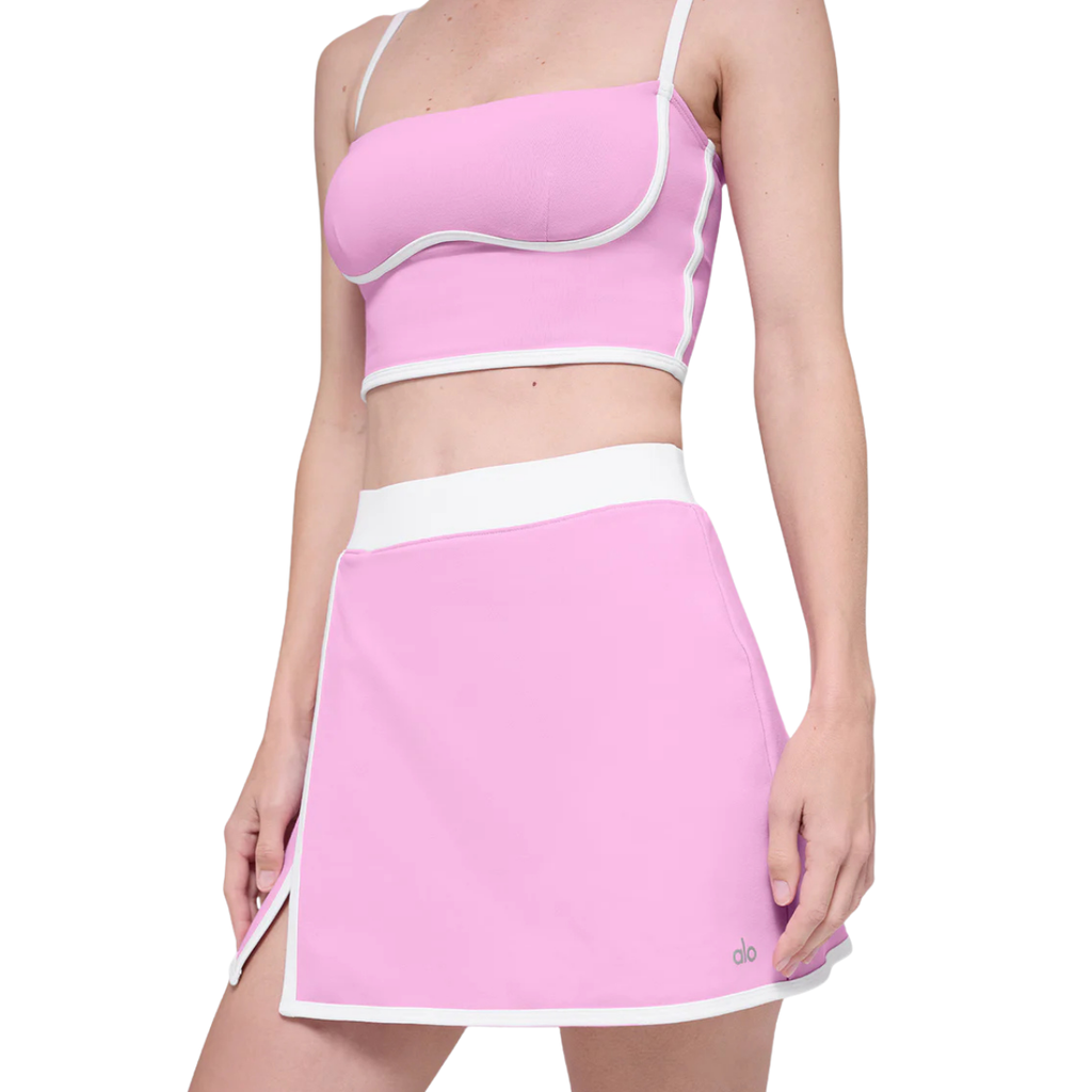 Alo Yoga Women's Airbrush Streamlined Skirt Candy Heart Pink White