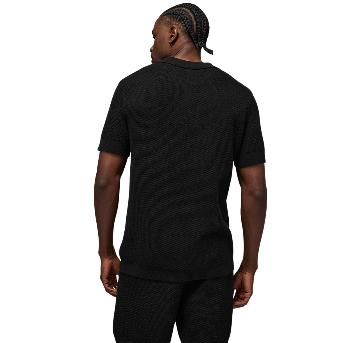 Alo Yoga Sports Club Sweater Knit Polo Black
