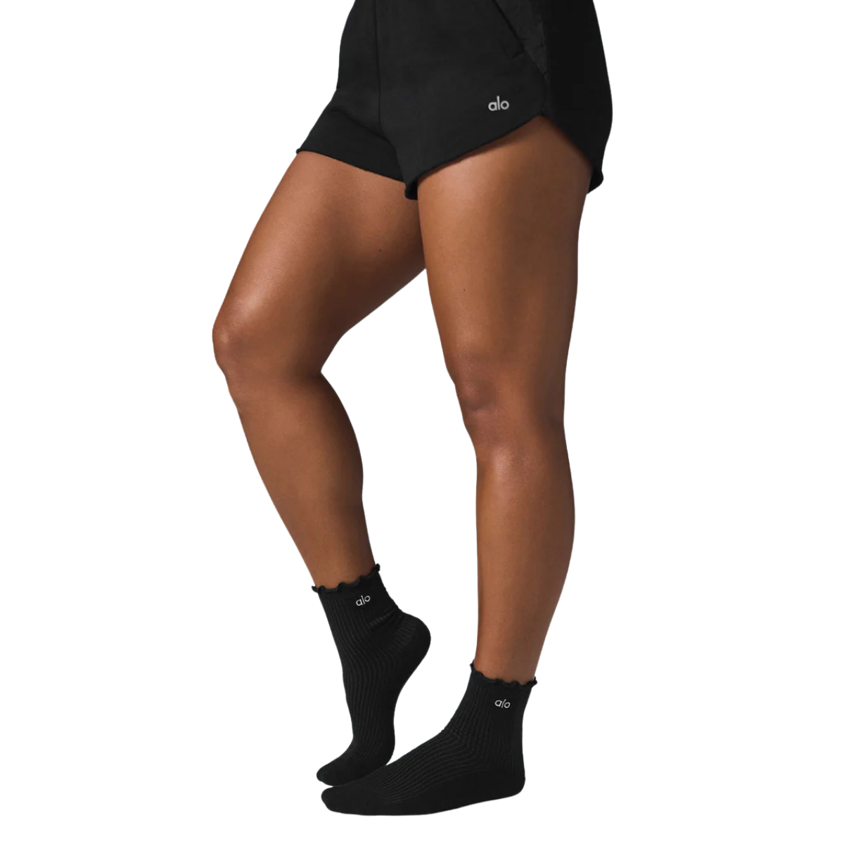 Alo Yoga Women's Lettuce Edge Sock Black