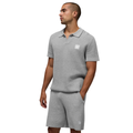 Alo Yoga Sports Club Sweater Knit Polo Athletic Heather Grey