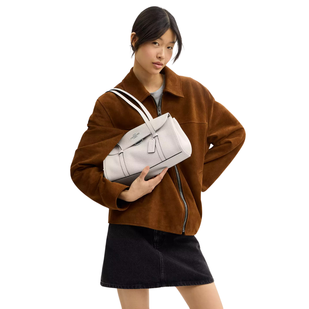 Coach Bridget Flap Shoulder Bag Silver Chalk