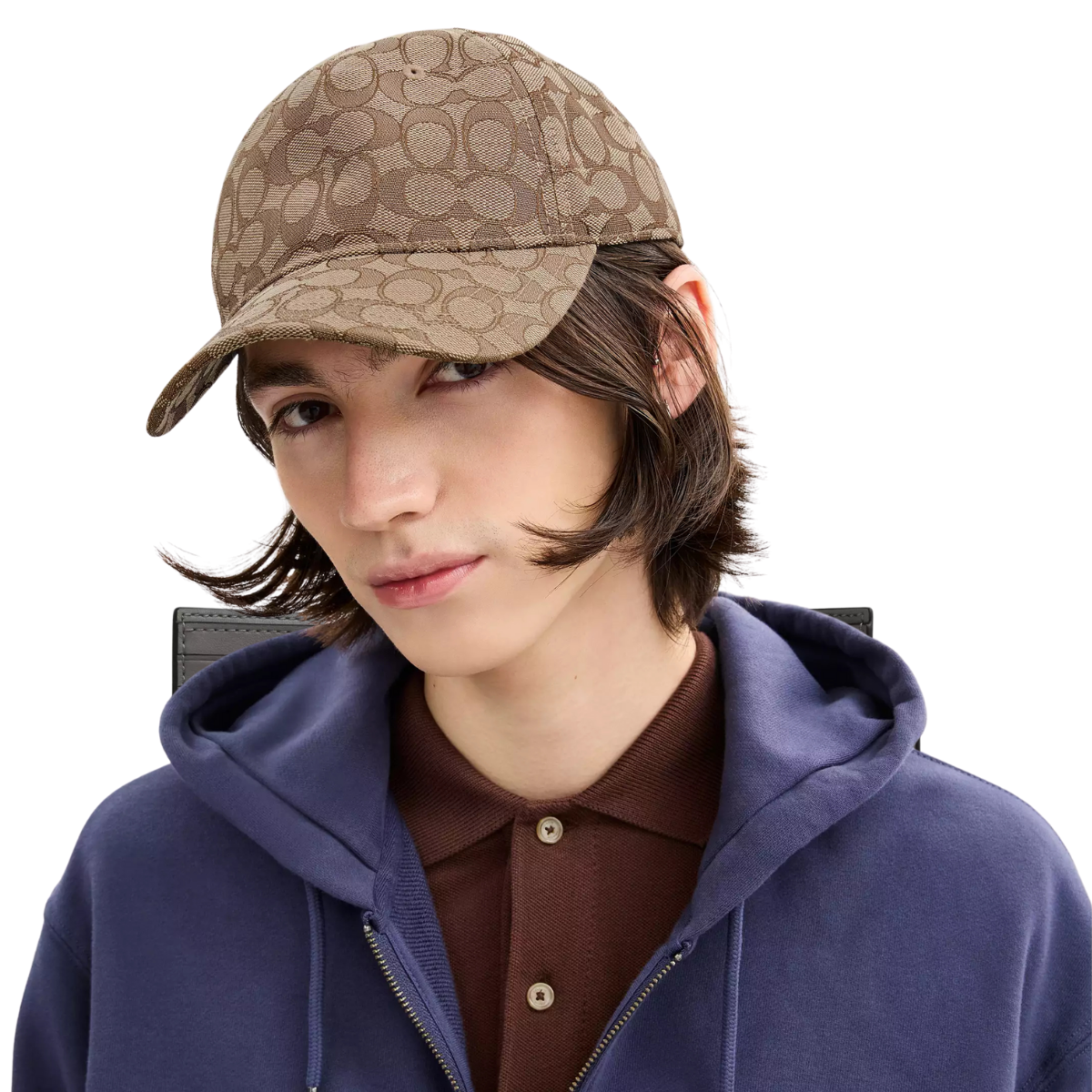 Coach Signature Jacquard Baseball Hat Tan