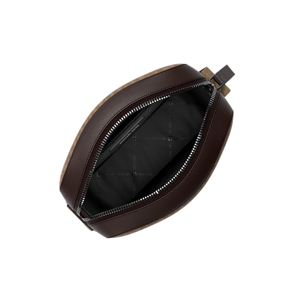 Michael Kors Cooper Signature Logo Flight Bag Camel