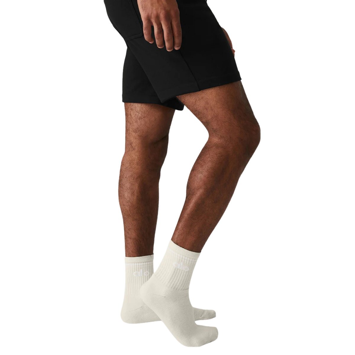 Alo Yoga Unisex Half-Crew Throwback Sock Bone White