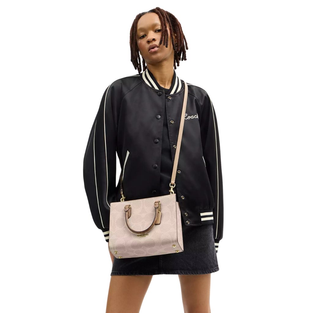 Coach Maggie Small Tote Bag In Signature Canvas Gold Sand Tan