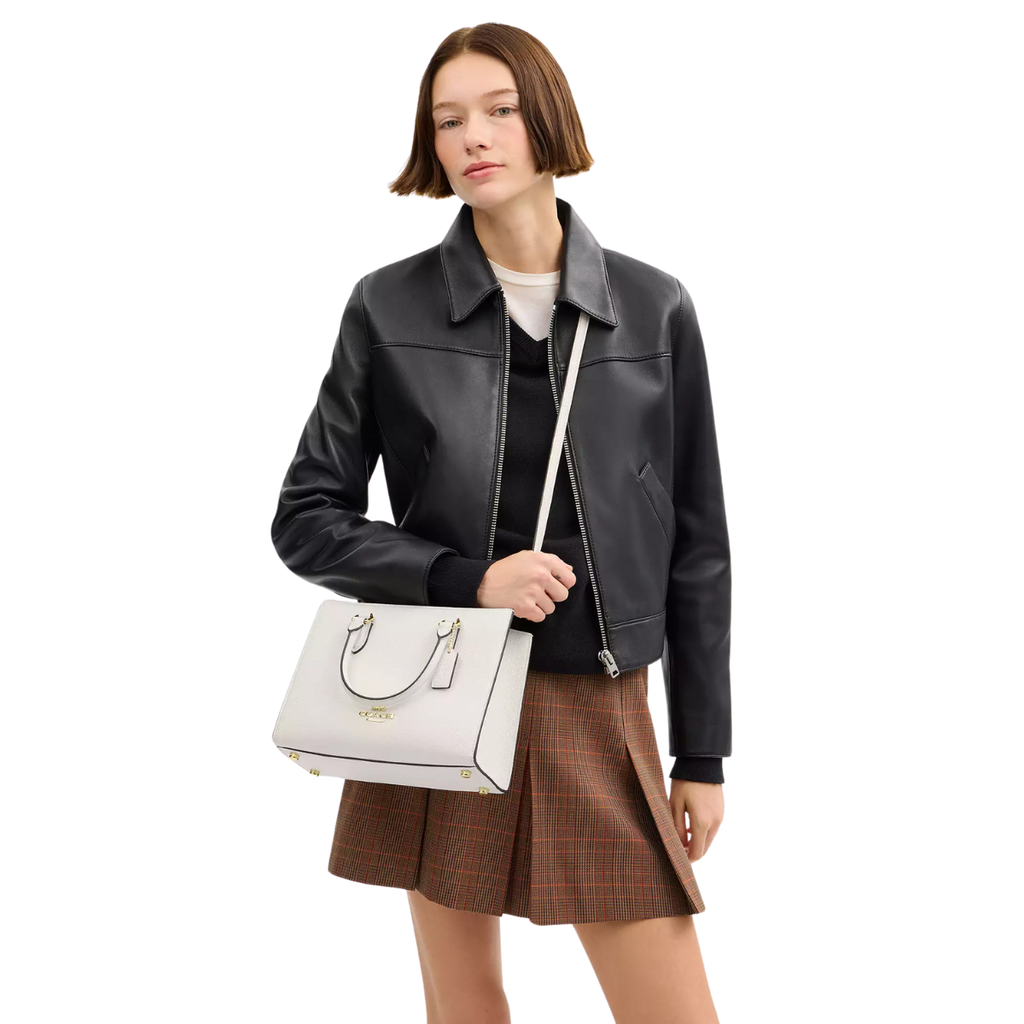 Coach Maggie Small Tote Bag In Signature Canvas Gold Chalk