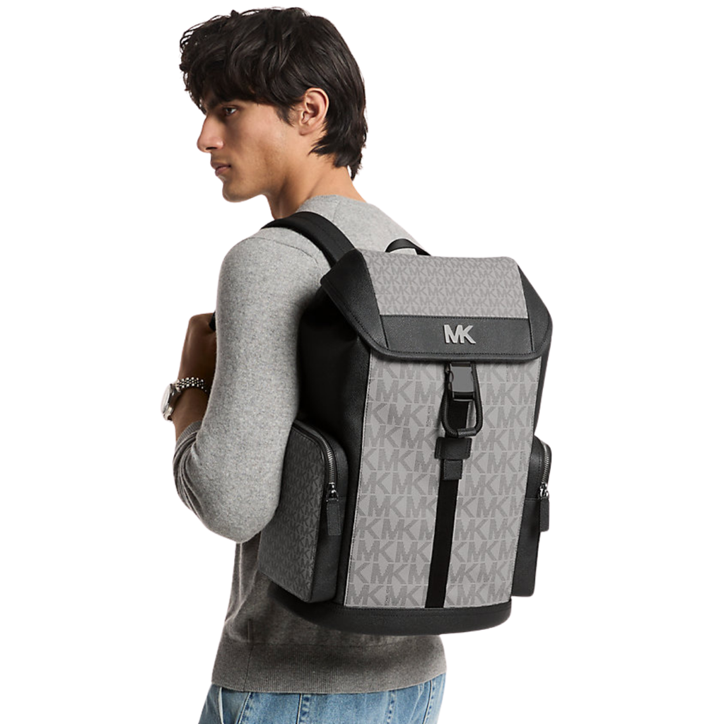 Michael Kors Cooper Medium Signature Logo City Backpack Pg Blk Mul