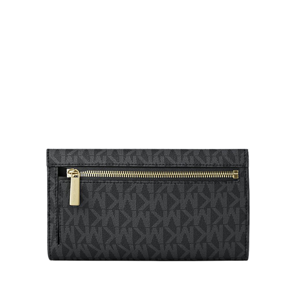 Michael Kors Jet Set Large Logo Trifold Wallet Black