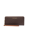 Michael Kors Jet Set Travel Large Logo Continental Wristlet Brown