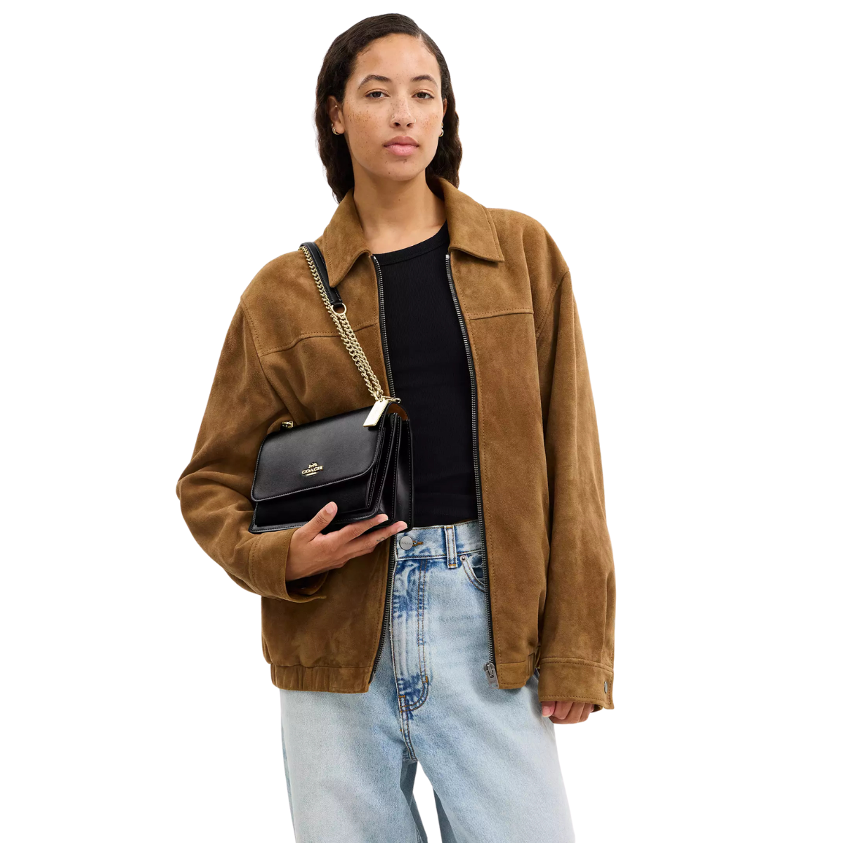 Coach Klare Crossbody Bag Calf Leather Gold Black