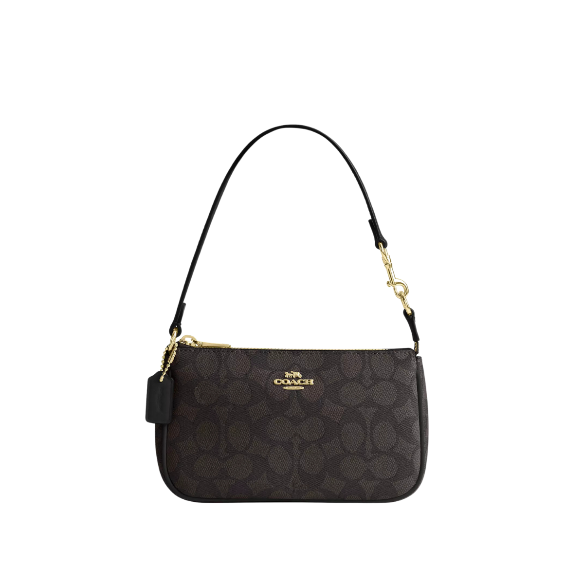 Coach Nolita 19 In Signature Canvas Gold Walnut Black