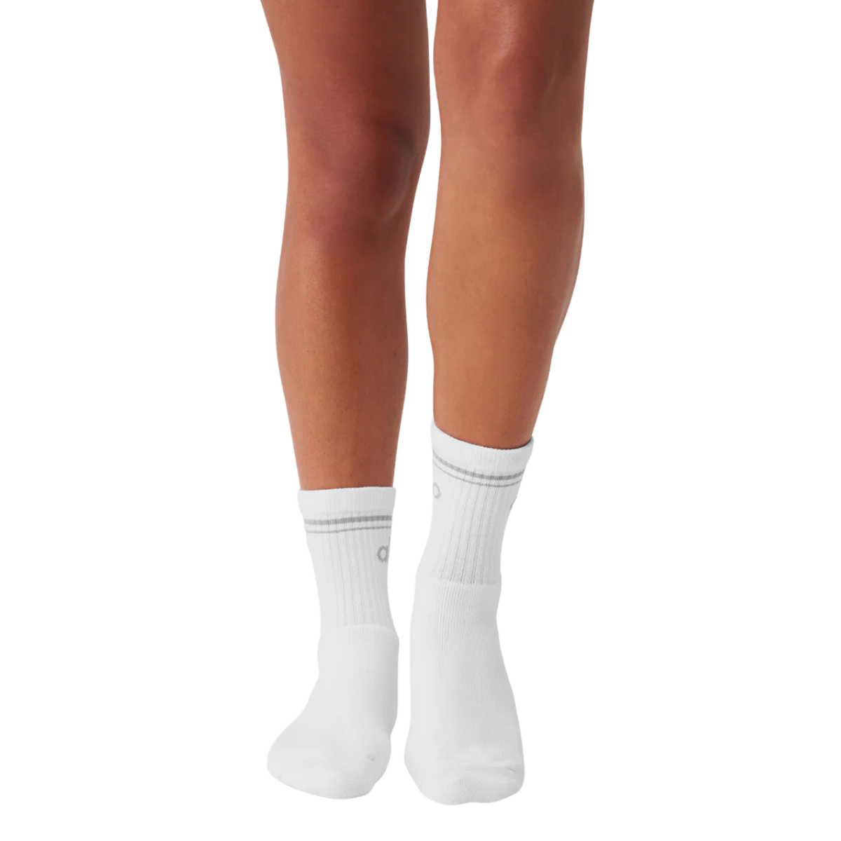 Alo Yoga Unisex Half-Crew Throwback Sock White Titanium