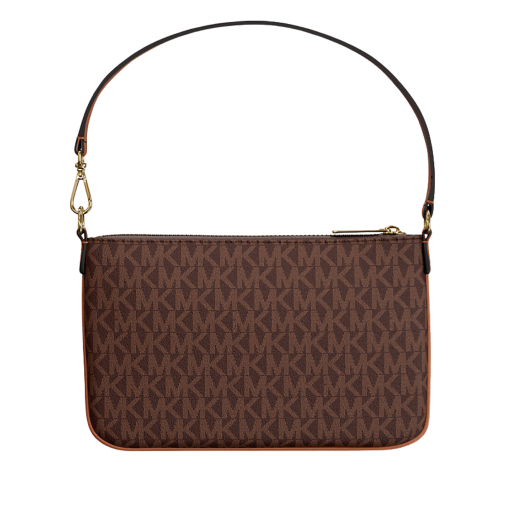 Michael Kors Jet Set Small Signature Logo Convertible Wristlet Brown