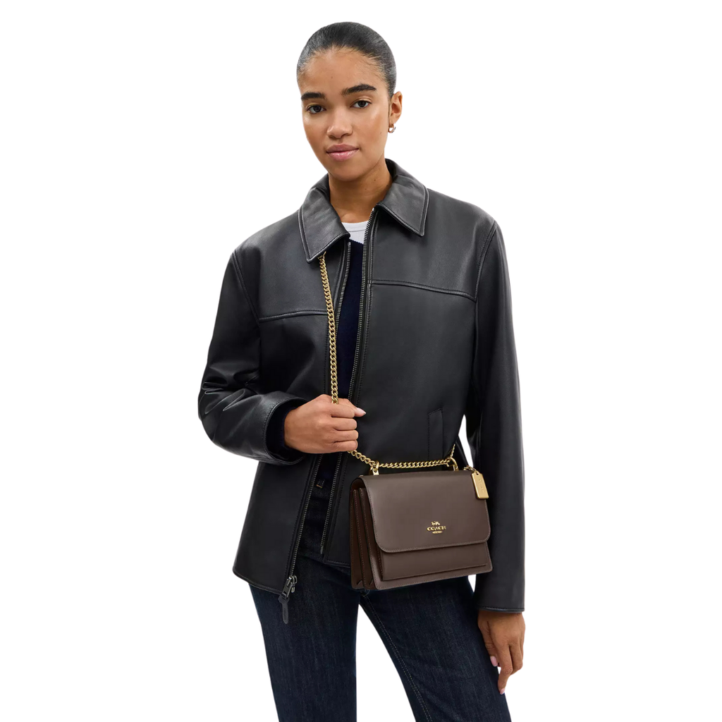 Coach Klare Crossbody Bag Calf Leather Gold Dark Stone