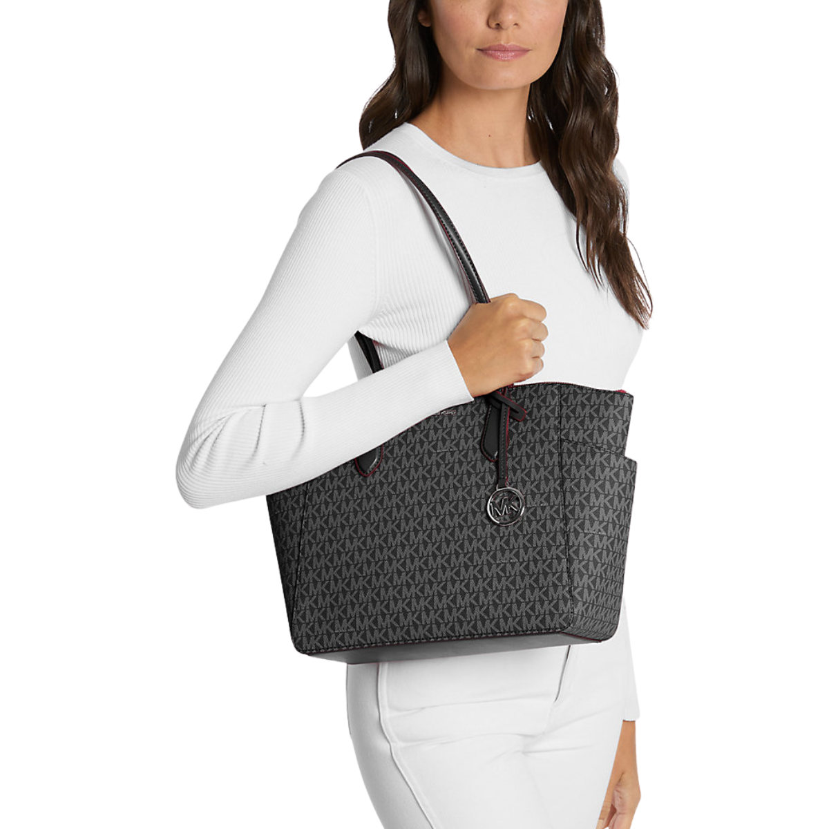 Michael Kors Marilyn Medium Signature Logo Tote Bag Black