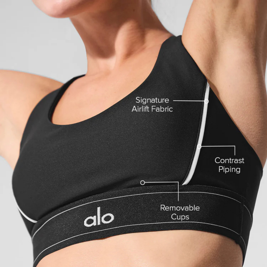 Alo Yoga Women's Airlift Suit Up Bra Black White