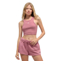 Alo Yoga Women's Aspire Tank Pink Wild Rose White