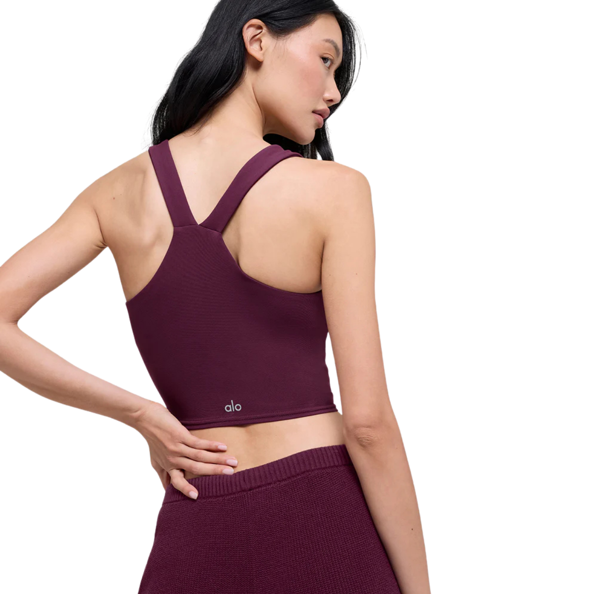 Alo Yoga Women's Airbrush Real Bra Tank Burgundy